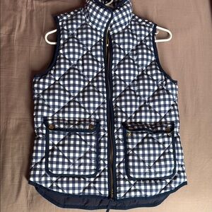 J. Crew Navy and Cream Quilted Vest